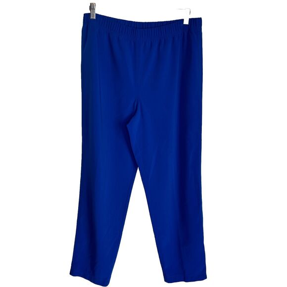 ST. JOHN Women's Blue Pull On Elastic Waist Casual Ankle Dress Pants Size Medium - Picture 1 of 4
